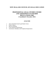 The Professional Legal Studies Course Assessment and Standards