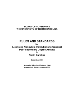 rules and standards - University of North Carolina