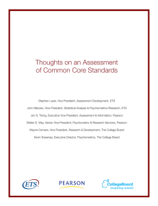 Thoughts on an Assessment of Common Core Standards