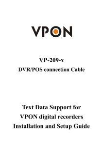 VP-209-x Text Data Support for VPON digital recorders Installation