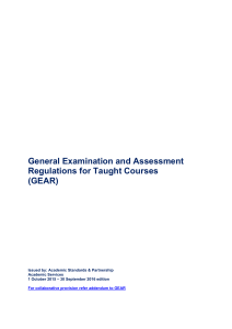 General Examination and Assessment Regulations for