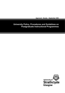 Policy, Procedures and Guidelines on Postgraduate Instructional