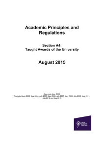 Academic Principles and Regulations August 2015