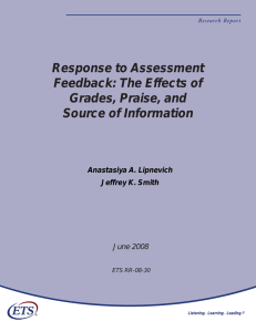 Response to Assessment Feedback: The Effects of Grades, Praise