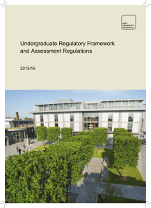 Undergraduate Regulatory Framework and Assessment Regulations