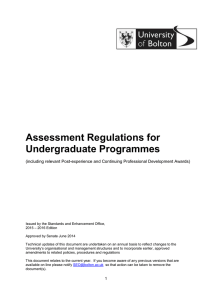 Assessment Regulations for Undergraduate Programmes 2015-16