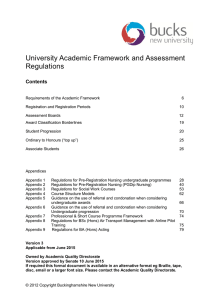 University Academic Framework and Assessment Regulations