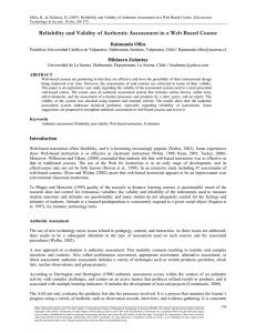 Reliability and Validity of Authentic Assessment in a Web Based