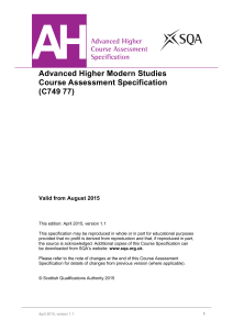 Advanced Higher Modern Studies Course Assessment