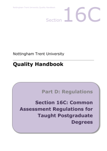 Quality Handbook, Section 16C: Common Assessment Regulations