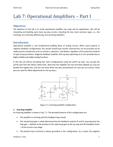 Lab 7: Operational Amplifiers – Part I