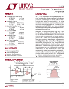 LT1001 - Precision Operational Amplifier