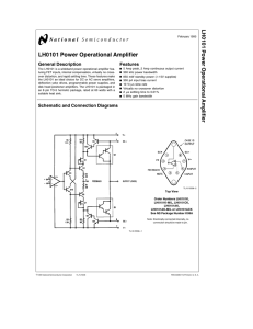 LH0101 Power Operational Amplifier