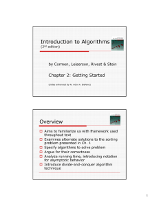Introduction to Algorithms Chapter 2: Getting Started