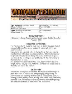 REQUIRED TEXT: Griswold, H. Gene: Teaching Woodwinds. Upper