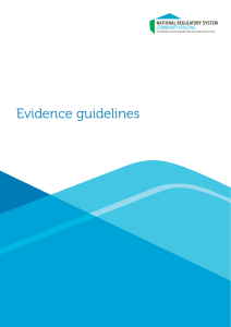 Evidence guidelines