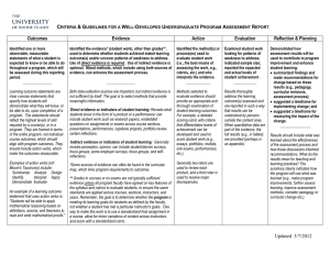 Updated 3/7/2012 Outcomes Evidence Action Evaluation Reflection