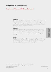 Recognition of Prior Learning Assessment Policy