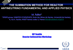 THE SUMMATION METHOD FOR REACTOR ANTINEUTRINO