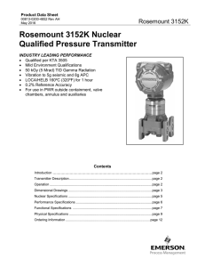 Rosemount 3152K Nuclear Qualified Pressure Transmitter