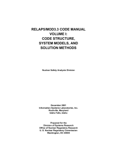 relap5/mod3.3 code manual volume i