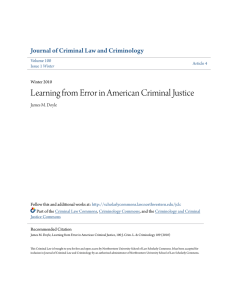 Learning from Error in American Criminal Justice