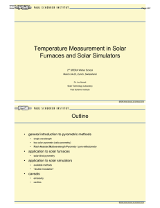 Temperature Measurement in Solar Furnaces and Solar Simulators