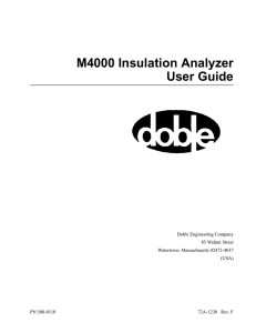 Doble M4100 Insulation Analyzer User Guide