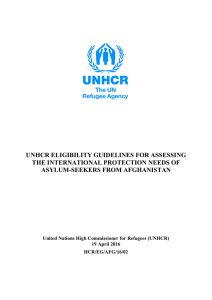 unhcr eligibility guidelines for assessing the international protection