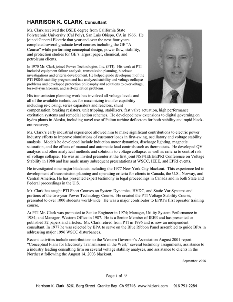 Harrison Clark CV - Public Utilities Board