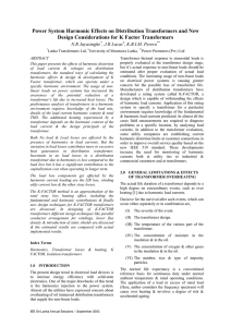 Power System Harmonic Effects on Distribution Transformers and