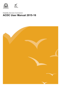 ACDC User Manual 2015-16 - Disability Services Commission