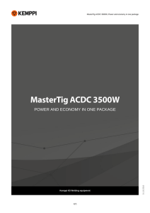 MasterTig ACDC 3500W, Power and economy in one