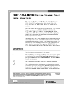 SCXI-1304 AC/DC Coupling Terminal Block Installation Guide and