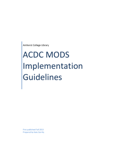 ACDC MODS Implementation Guidelines