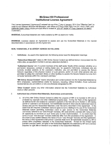 McGraw-Hill Professional Institutional License Agreement
