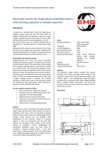 Electronic starter for single phase induction motors with