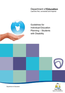 Guidelines for Individual Education Planning – Students with Disability