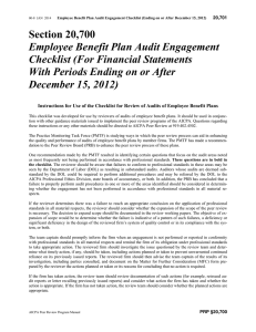AICPA Peer Review Employee Benefit Plan Engagement Checklist