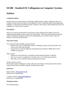 EE380 - Stanford EE Colloquium on Computer Systems