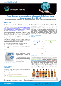 Rapid detection of counterfeit and adulterated alcoholic