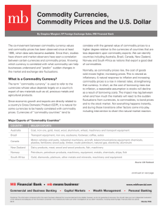 Commodity Currencies, Commodity Prices and the U.S. Dollar