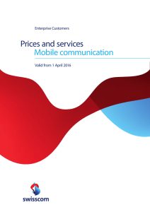 Prices and services Mobile communication