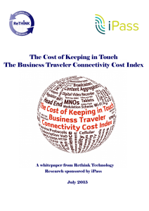 Business Traveller Connectivity Cost Index