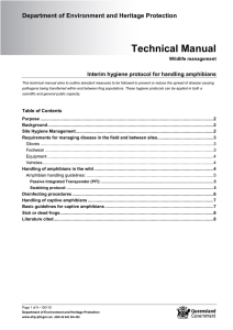 Technical manual Interim hygiene protocol for handling amphibians