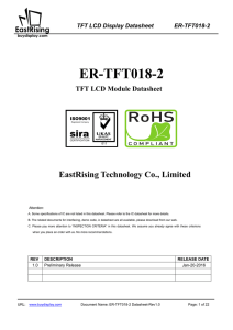 TFT LCD Display Datasheet ER-TFT018-2