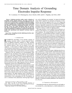 Time domain analysis of grounding electrodes impulse response
