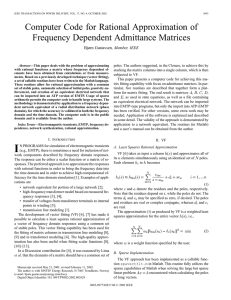 Computer code for rational approximation of frequency