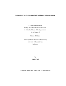 Reliability/Cost Evaluation of a Wind Power Delivery System