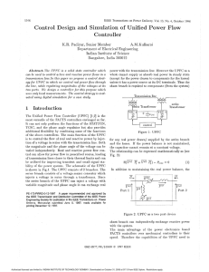 Control Design And Simulation Of Unified Power Flow Controller